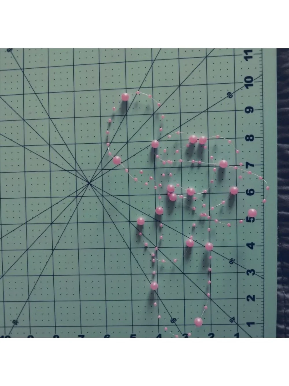 Pink Beaded Garland Table Spray Wire String Beads